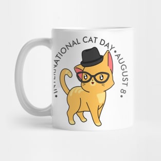 International Cat Day, hipster cat Mug